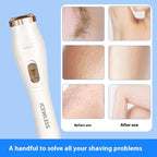 Electric Waterproof Hair Trimmer for Women – Painless Body & Facial Hair Removal