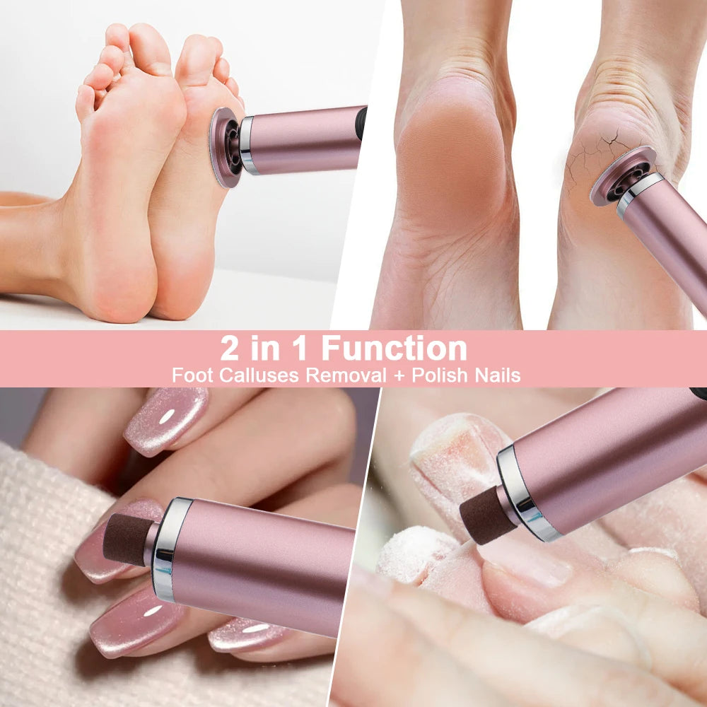 Wireless Electric Foot Callus Remover – Rechargeable Heel & Cuticle File with Replacement Sandpaper