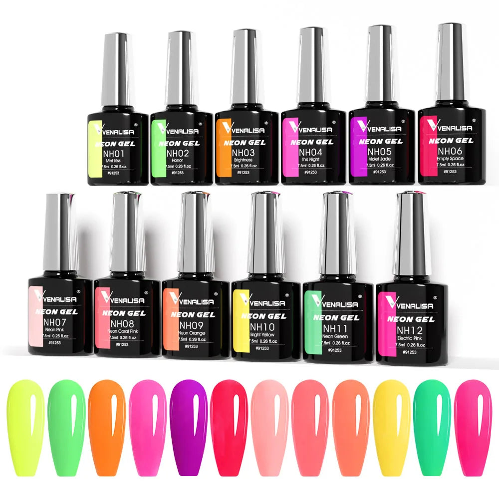 Neon Gel Nail Polish 7.5ml – UV/LED Soak Off Summer Colors