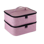 Pink 30-Bottle Nail Polish Organizer & Dryer Case – Cosmetic Storage Bag