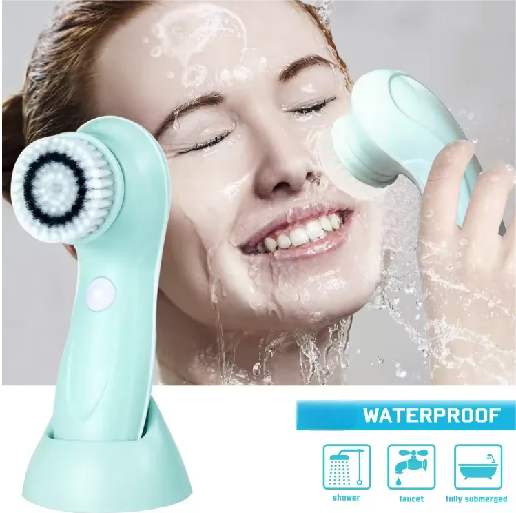 Electric Facial Cleansing Brush – Waterproof Exfoliating Spin Scrubber for Deep Cleaning & Blackhead Removal