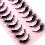 Cat Eye Wispy Mink Lashes – 10 Pairs, Natural Fluffy Long & Short False Eyelashes