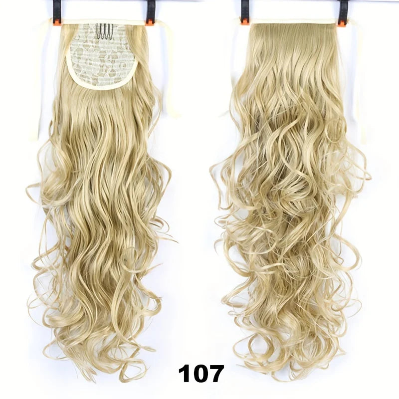 18" Curly Clip-In Ponytail Hair Extension – Heat-Resistant Synthetic