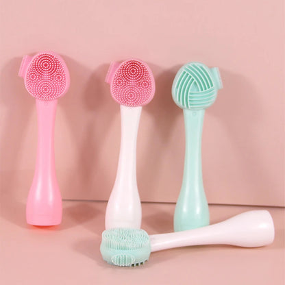 2-in-1 Silicone Facial Cleansing Brush – Mud Mask Remover & Makeup Scraper Tool