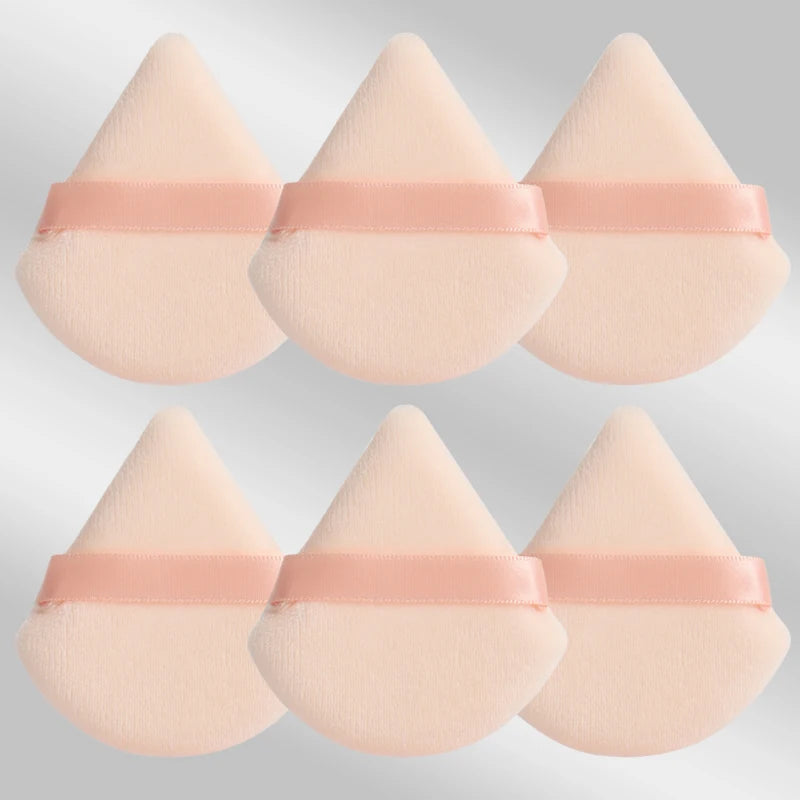 6 Pcs Triangular Makeup Sponge Puffs Soft Skin-Friendly Foundation Blenders for Home or Travel Use
