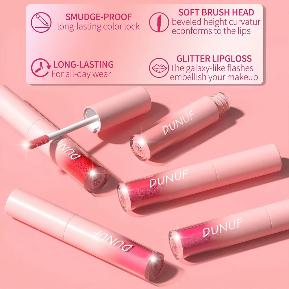 Diamond Glitter Liquid Lip Gloss – Long-Lasting, Waterproof, Non-Stick, Metallic Shine