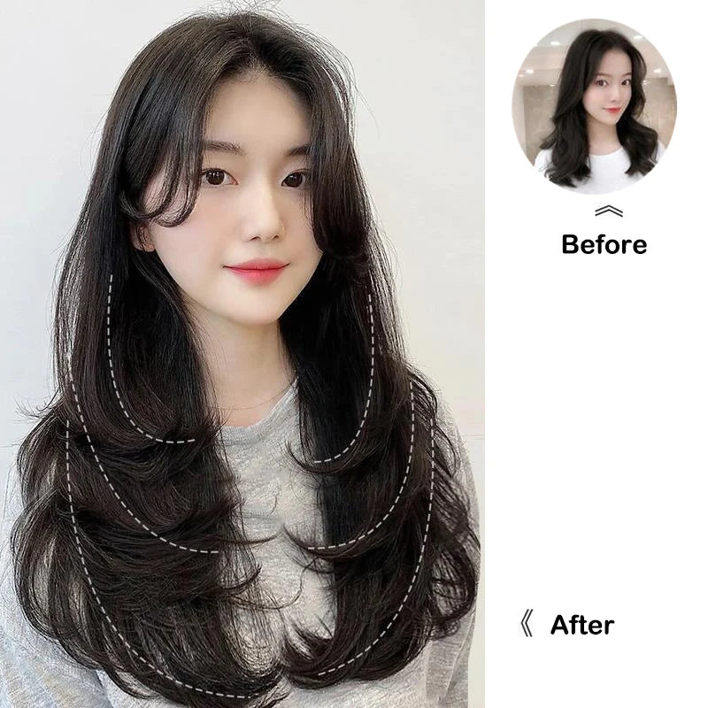 22" Synthetic Layered Hair Wig – Top Head Volume Extension