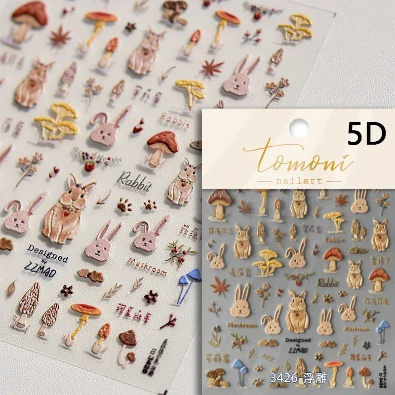 Sunflower & Autumn Harvest Nail Art Stickers